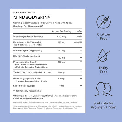 MINDBODYSKIN Hormonal Acne Supplement